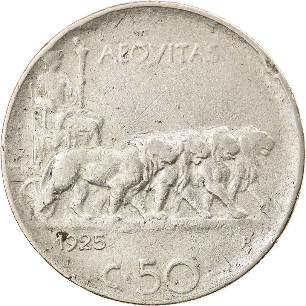 Moeda, Itália, Vittorio Emanuele III, 50 Centesimi, 1925, Rome, VF(30-35)
