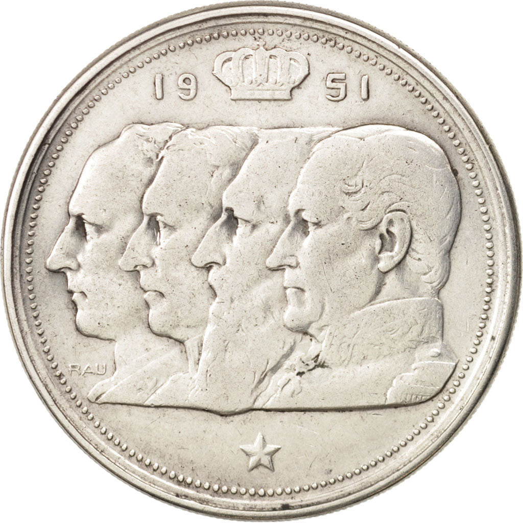 Belgium, 100 Francs, 100 Frank, 1951, EF(40-45), Silver, KM:139.1