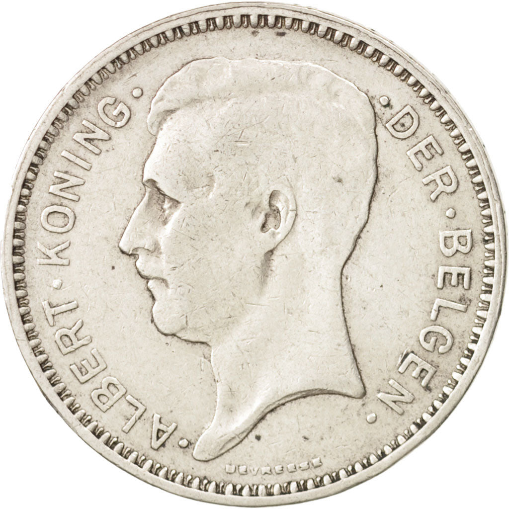 Belgium, 20 Francs, 20 Frank, 1934, EF(40-45), Silver, KM:104.1