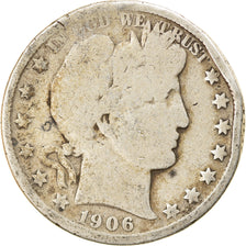 Moneta, USA, Barber Half Dollar, Half Dollar, 1906, U.S. Mint, San Francisco