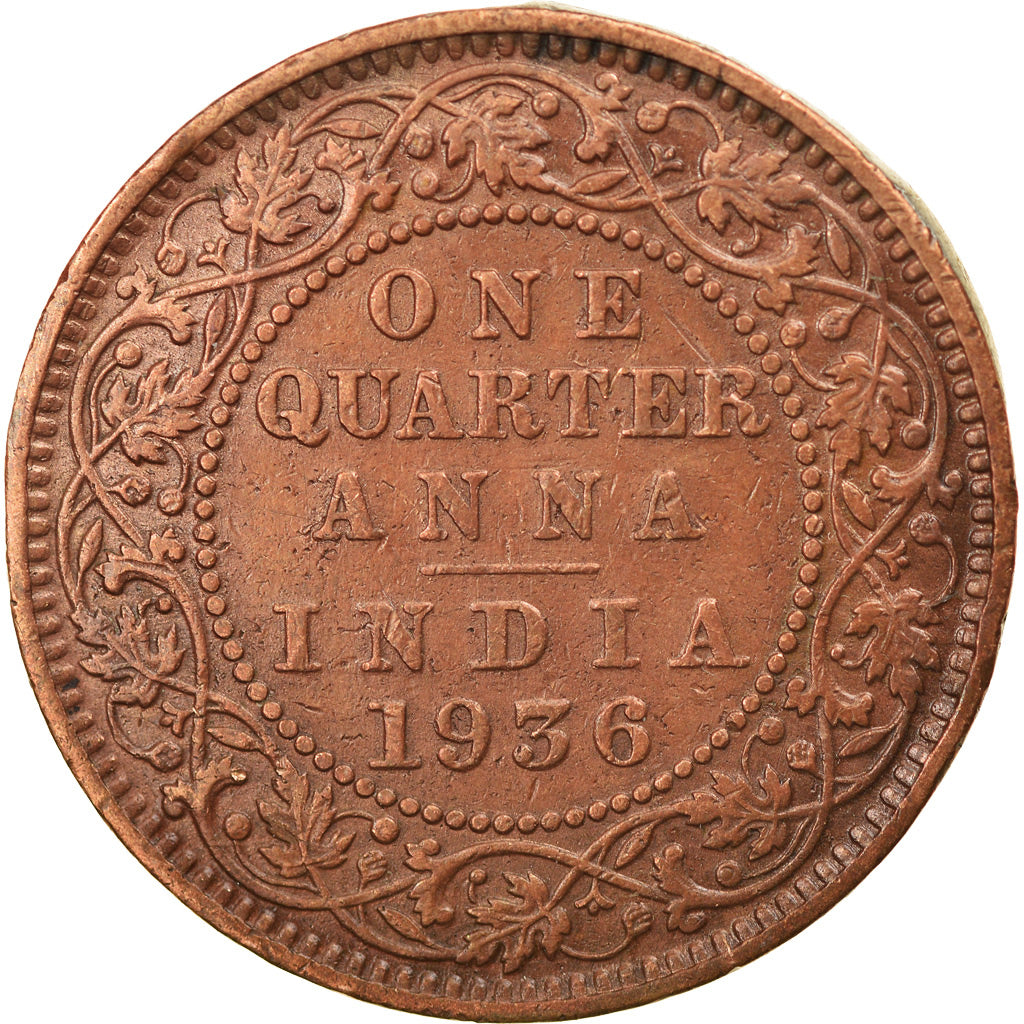 Coin, INDIA-BRITISH, George V, 1/4 Anna, 1936, Bombay, EF(40-45), Bronze, KM:512