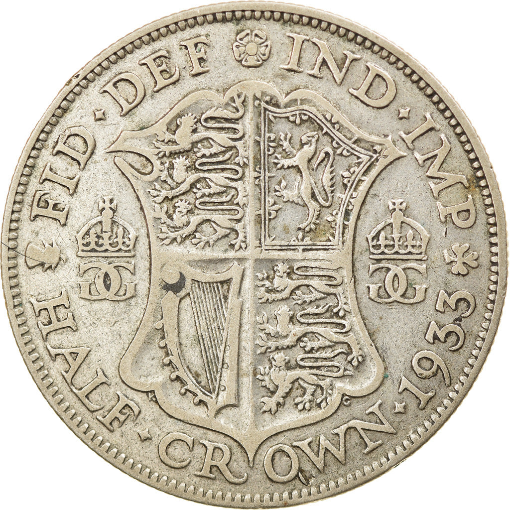 Coin, Great Britain, George V, 1/2 Crown, 1933, VF(30-35), Silver, KM:835