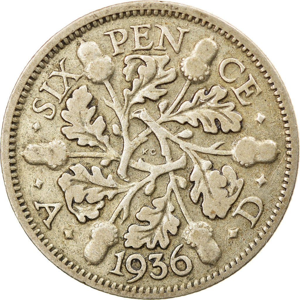 Coin, Great Britain, George V, 6 Pence, 1936, EF(40-45), Silver, KM:832