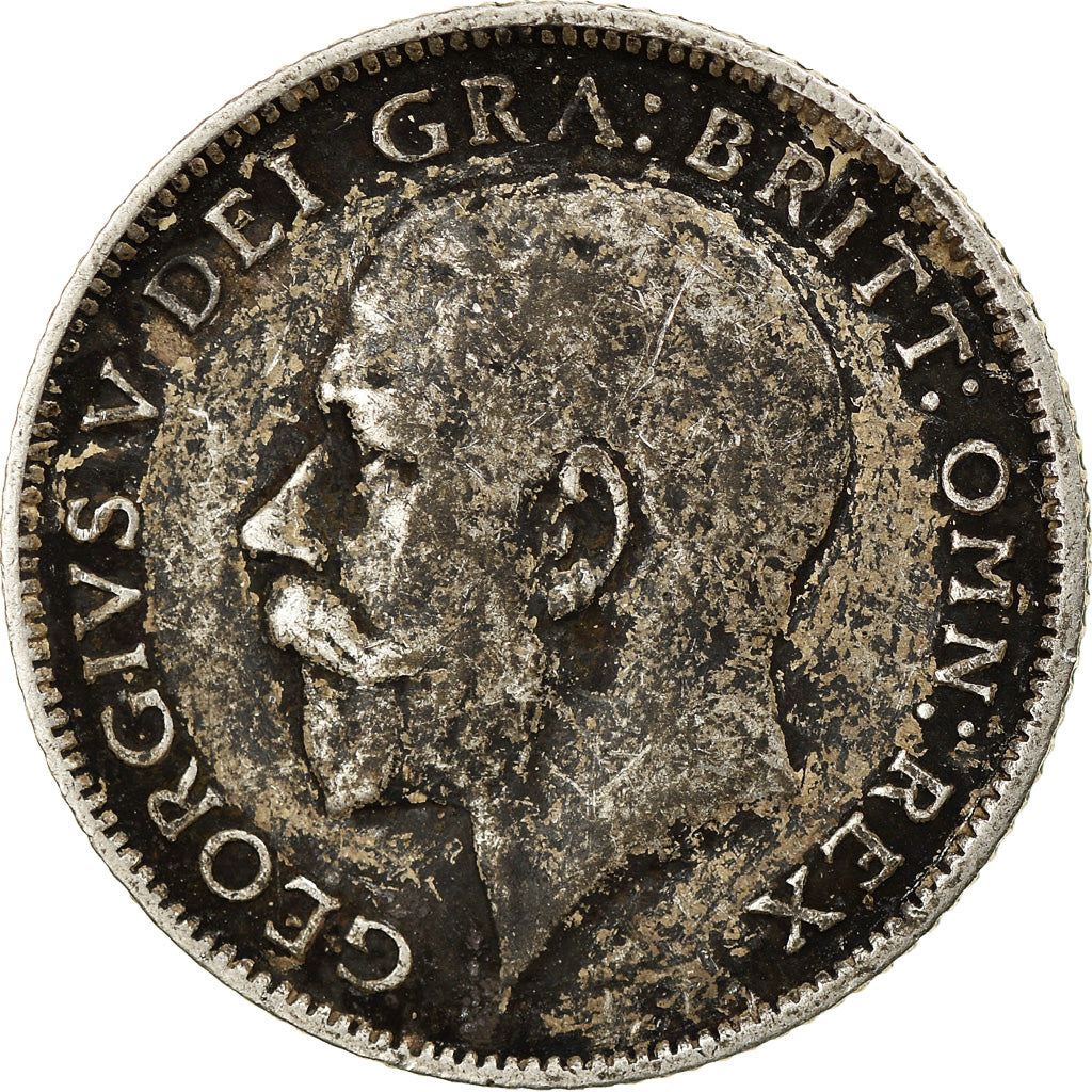 Coin, Great Britain, George V, 6 Pence, 1918, VF(30-35), Silver, KM:815