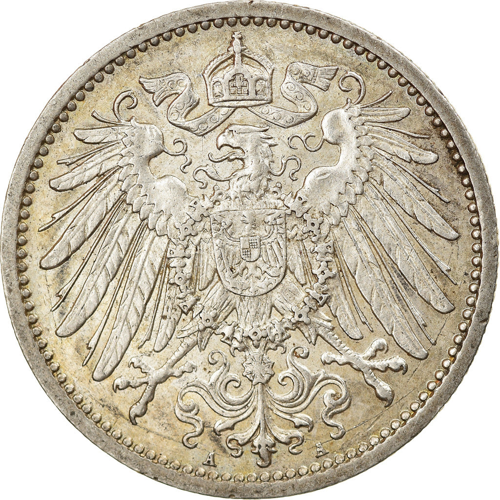 Coin, GERMANY - EMPIRE, Wilhelm II, Mark, 1914, Berlin, AU(50-53), Silver, KM:14