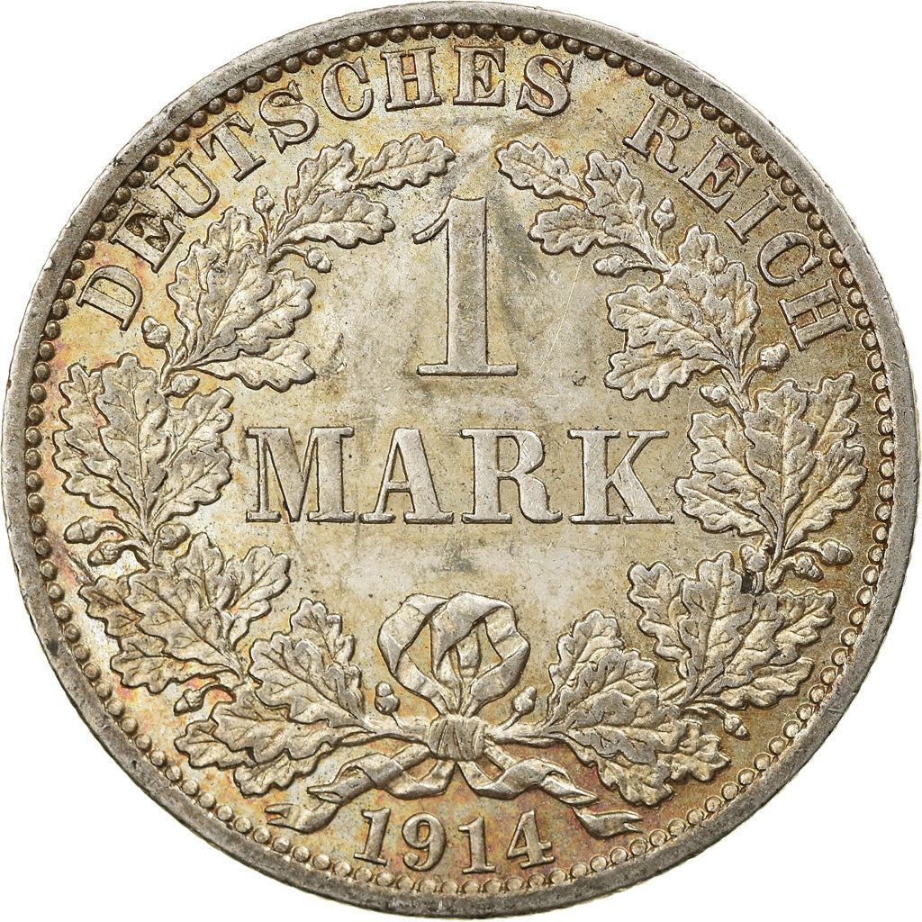 Coin, GERMANY - EMPIRE, Wilhelm II, Mark, 1914, Berlin, AU(50-53), Silver, KM:14