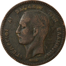 Coin, Greece, George I, 10 Lepta, 1882, Paris, VF(30-35), Copper, KM:55