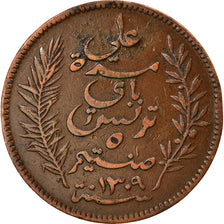 Coin, Tunisia, Ali Bey, 5 Centimes, 1892, Paris, EF(40-45), Bronze, KM:221