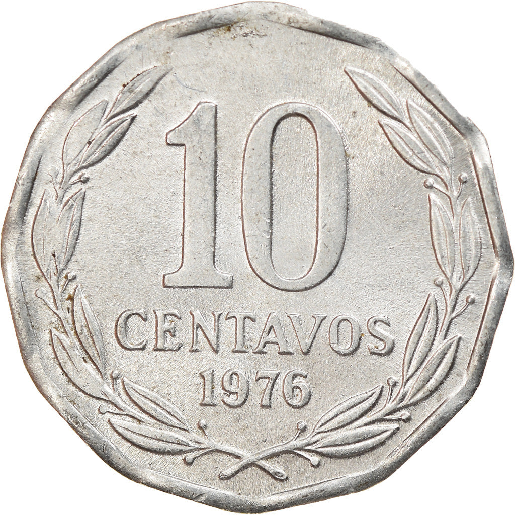 Coin, Chile, 10 Centavos, 1976, EF(40-45), Aluminum, KM:205a