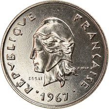 Coin, French Polynesia, 10 Francs, 1967, ESSAI, MS(63), Nickel, KM:E1
