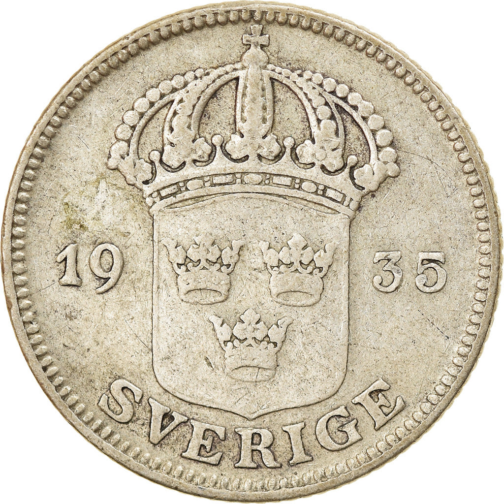 Coin, Sweden, Gustaf V, 50 Öre, 1935, EF(40-45), Silver, KM:788