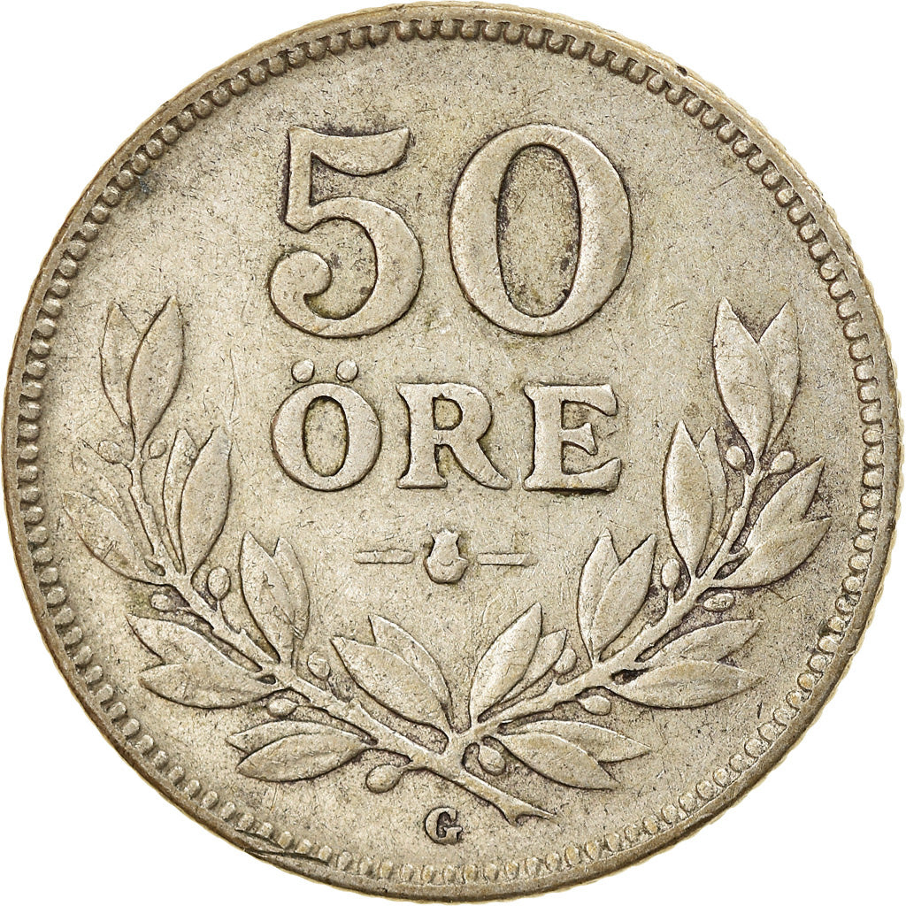 Coin, Sweden, Gustaf V, 50 Öre, 1935, EF(40-45), Silver, KM:788