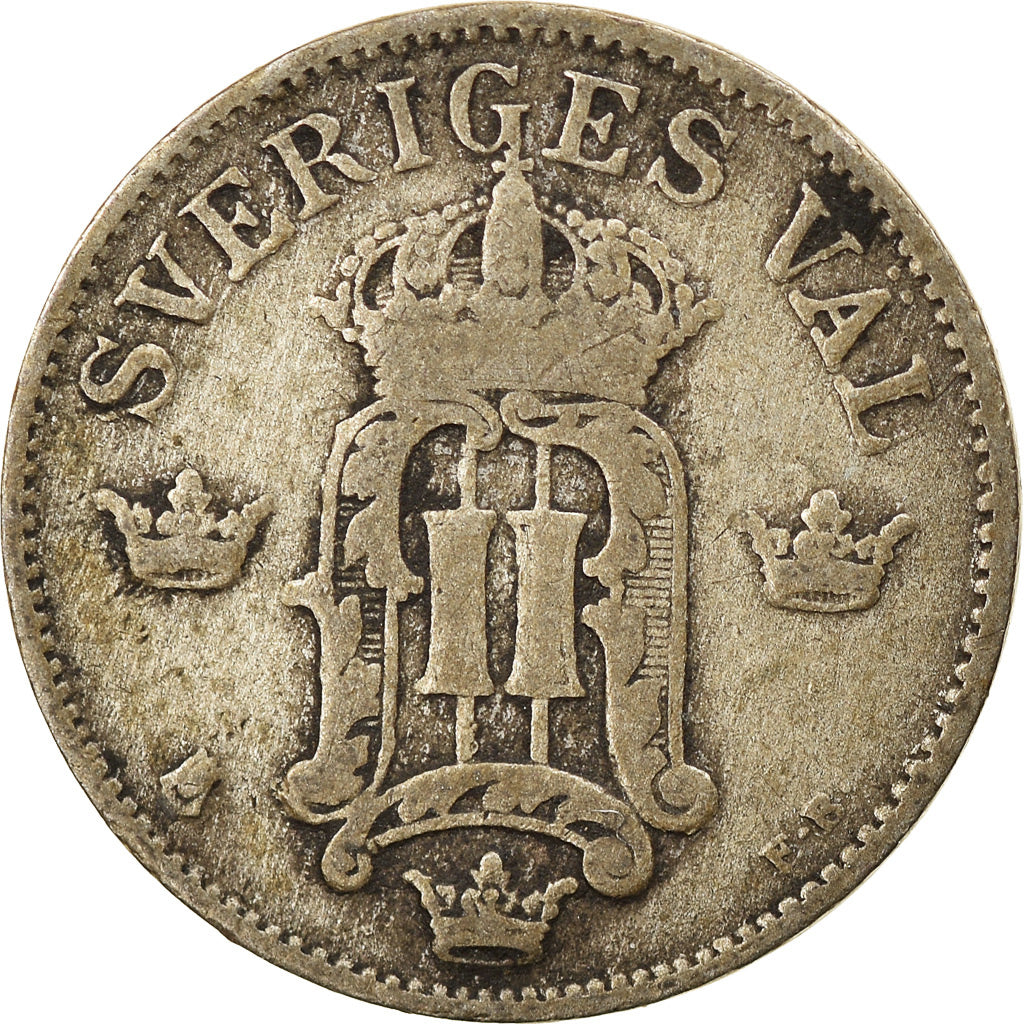 Coin, Sweden, Oscar II, 10 Öre, 1907, VF(30-35), Silver, KM:774
