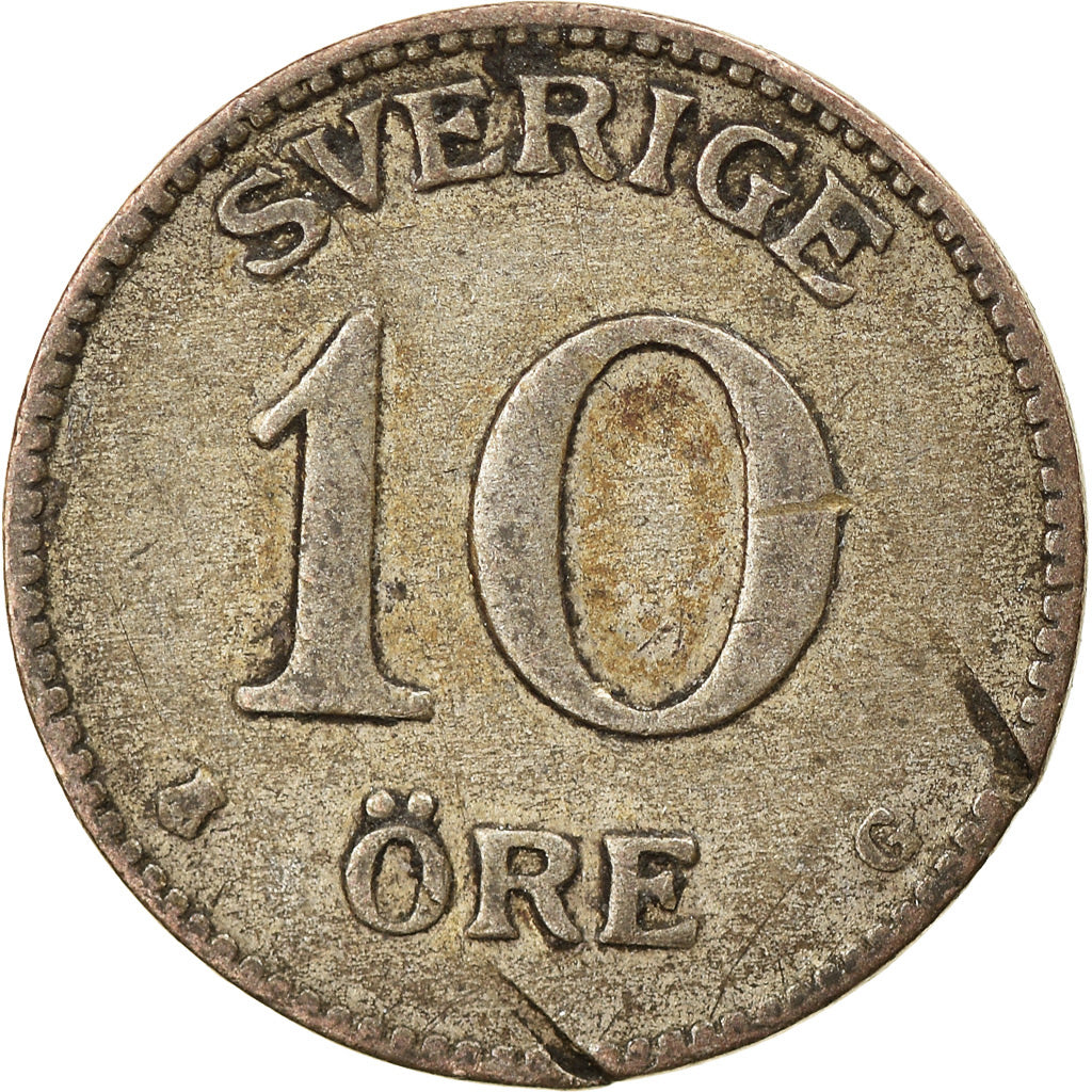 Coin, Sweden, Gustaf V, 10 Öre, 1929, VF(20-25), Silver, KM:780