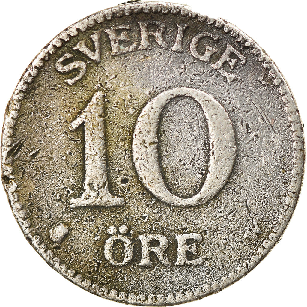 Coin, Sweden, Gustaf V, 10 Öre, 1916, VF(20-25), Silver, KM:780