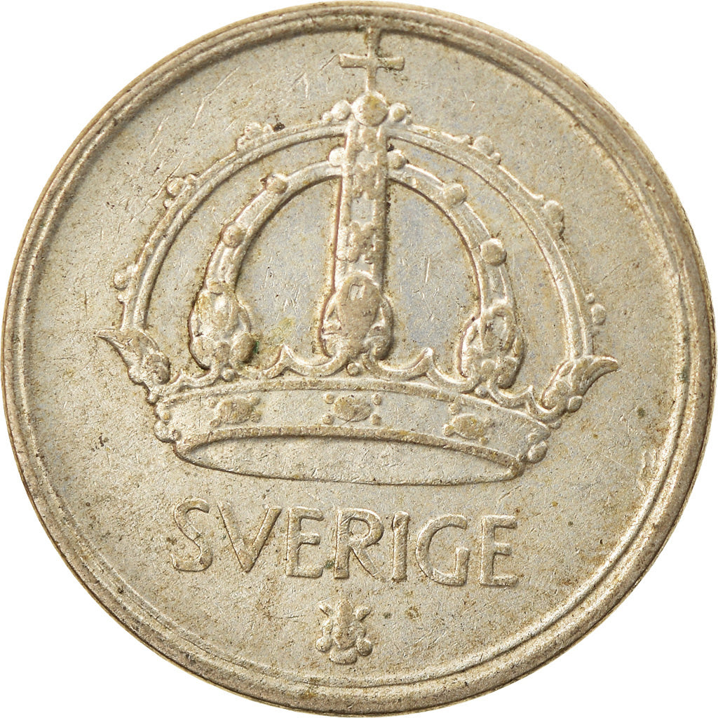 Coin, Sweden, Gustaf V, 25 Öre, 1949, EF(40-45), Silver, KM:816