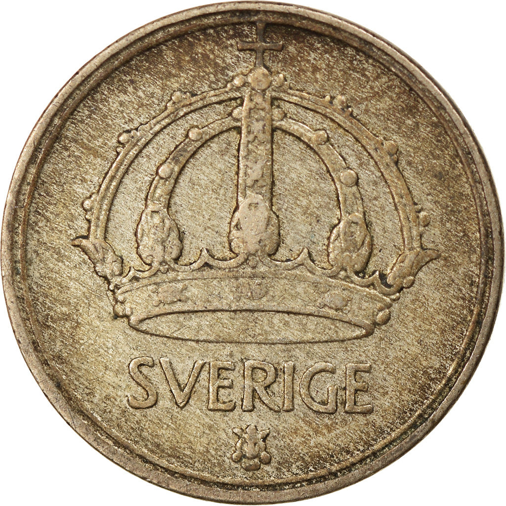 Coin, Sweden, Gustaf V, 25 Öre, 1950, EF(40-45), Silver, KM:816