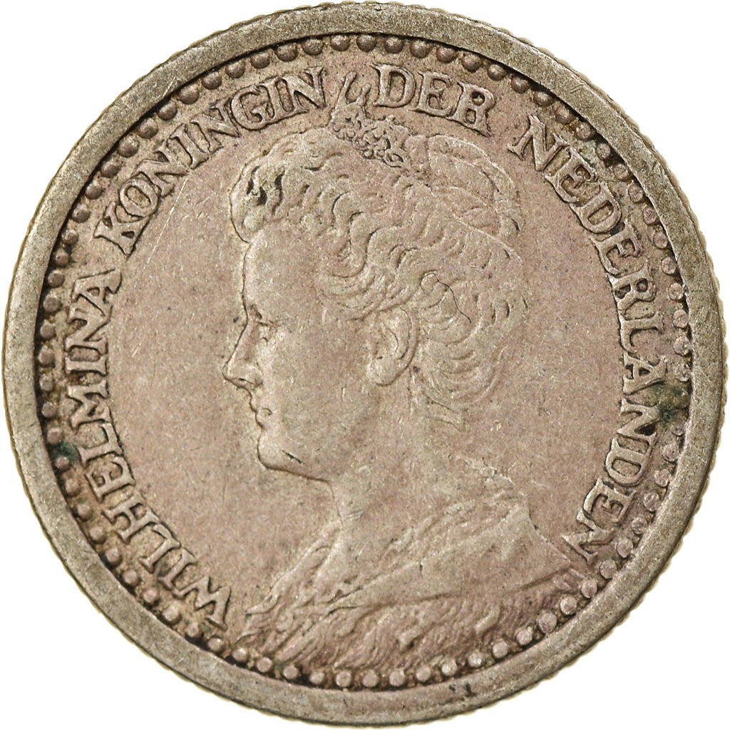 Coin, Netherlands, Wilhelmina I, 10 Cents, 1918, EF(40-45), Silver, KM:145