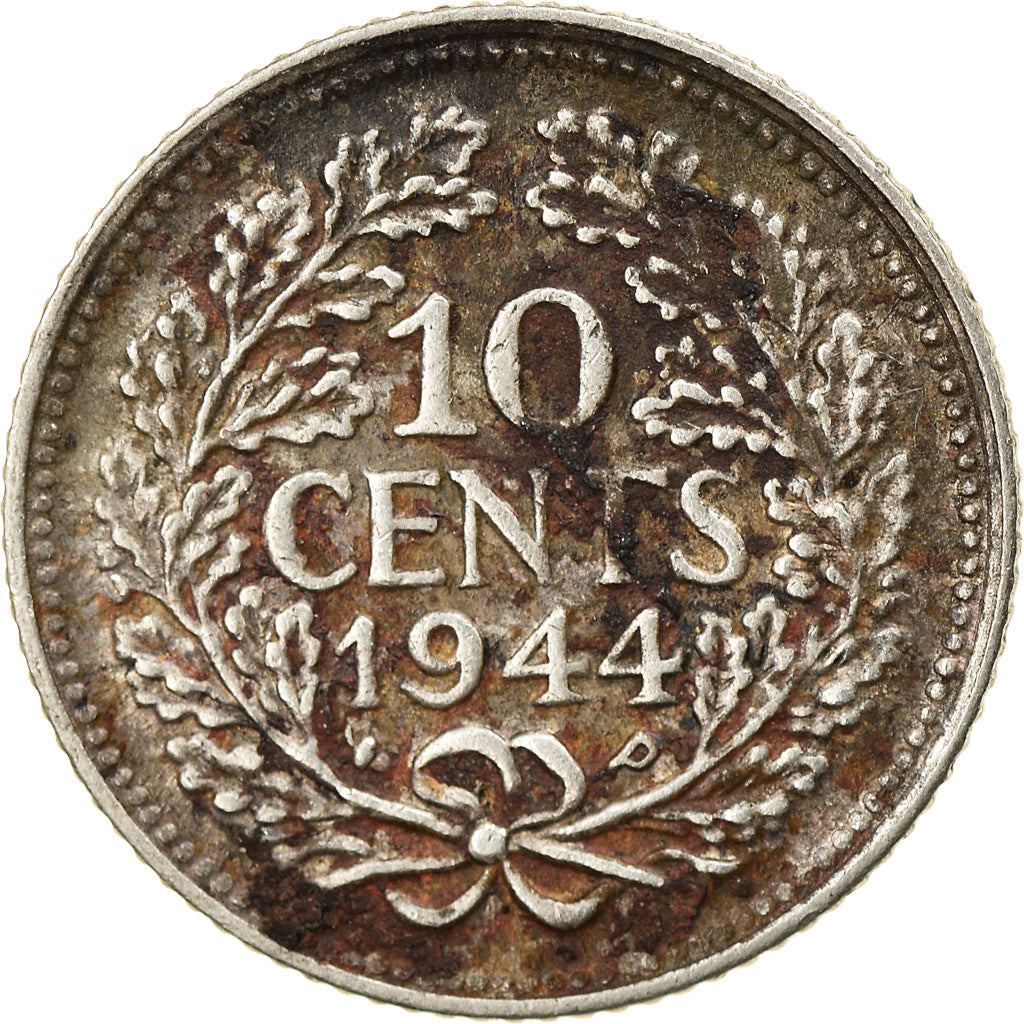 Monnaie, Pays-Bas, Wilhelmina I, 10 Cents, 1944, TTB+, Argent, KM:163