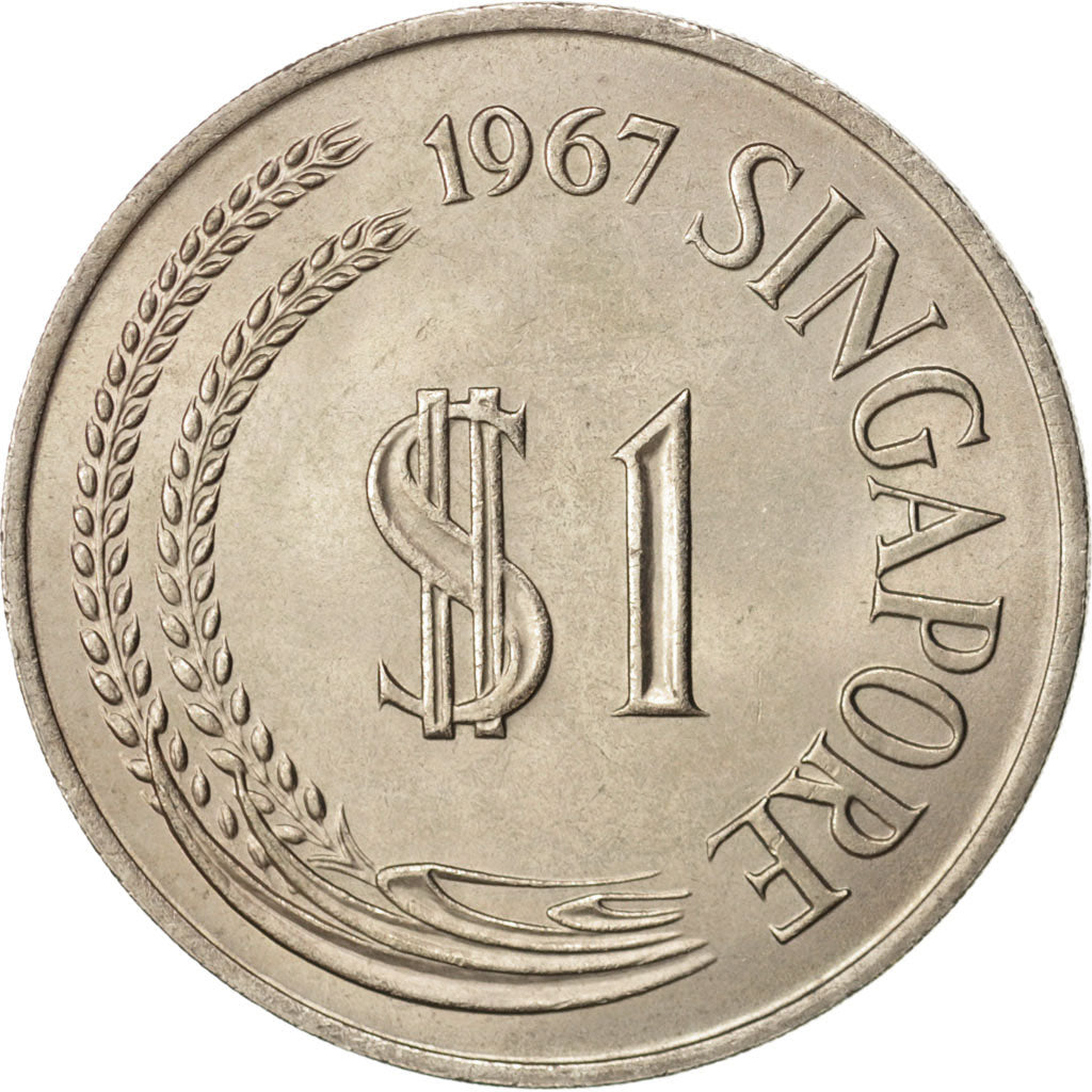 Singapore, Dollar, 1967, Singapore Mint, MS(60-62), Copper-nickel, KM:6