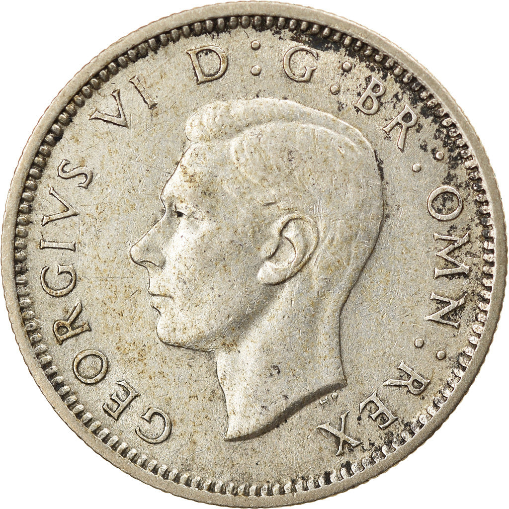 Moneta, Gran Bretagna, George VI, 6 Pence, 1943, BB+, Argento, KM:852