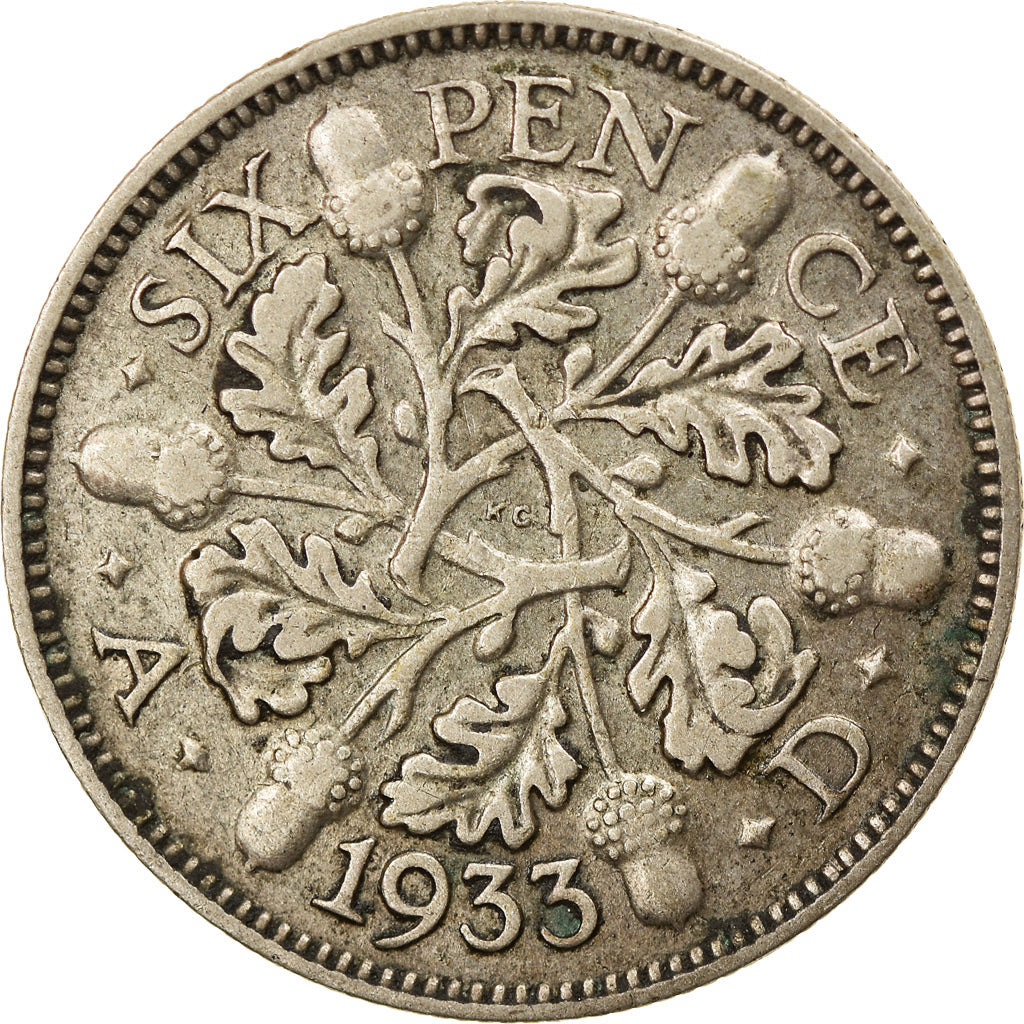 Coin, Great Britain, George V, 6 Pence, 1933, EF(40-45), Silver, KM:832