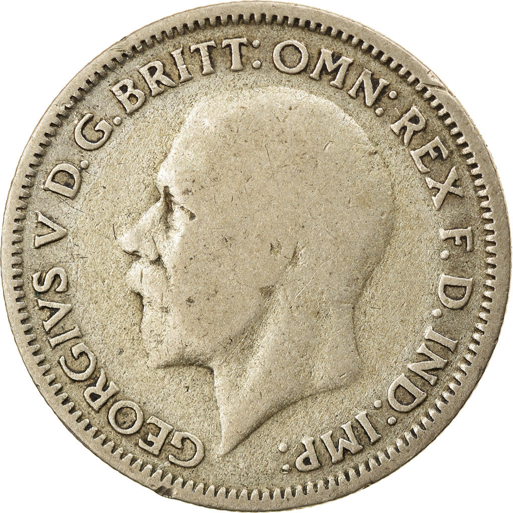 Münze, Großbritannien, George V, 6 Pence, 1935, S+, Silber, KM:832