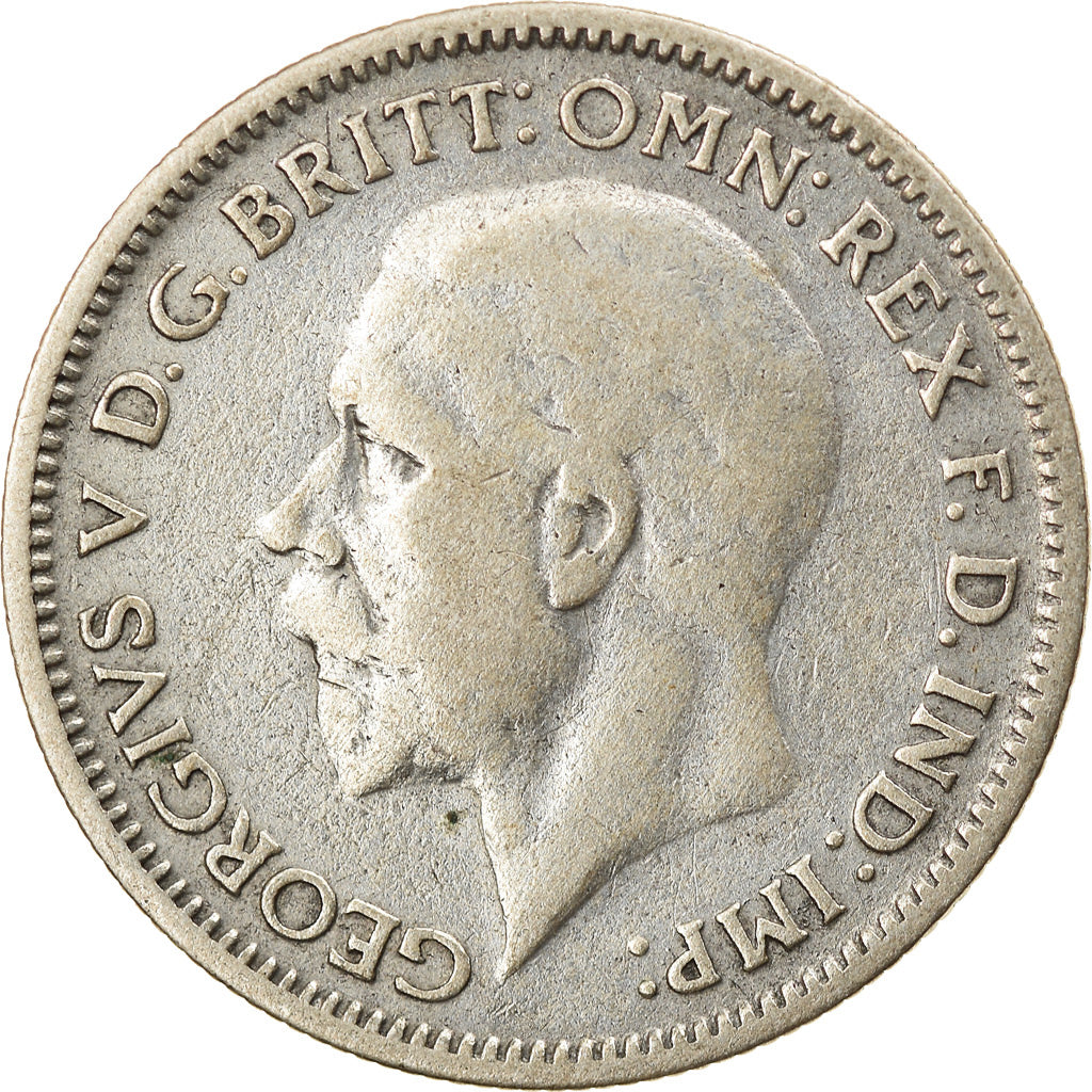 Coin, Great Britain, George V, 6 Pence, 1936, VF(30-35), Silver, KM:832