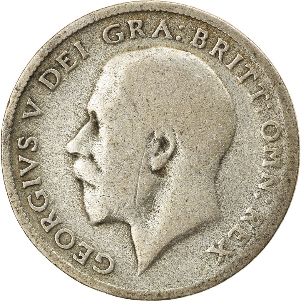 Moneda, Gran Bretaña, George V, 6 Pence, 1921, BC, Plata, KM:815a.1