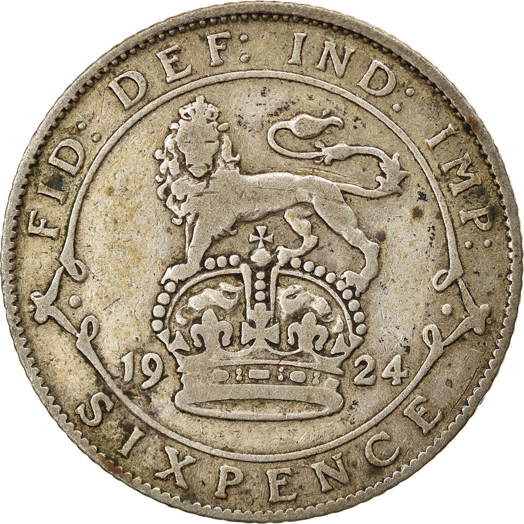 Coin, Great Britain, George V, 6 Pence, 1924, EF(40-45), Silver, KM:815a.1