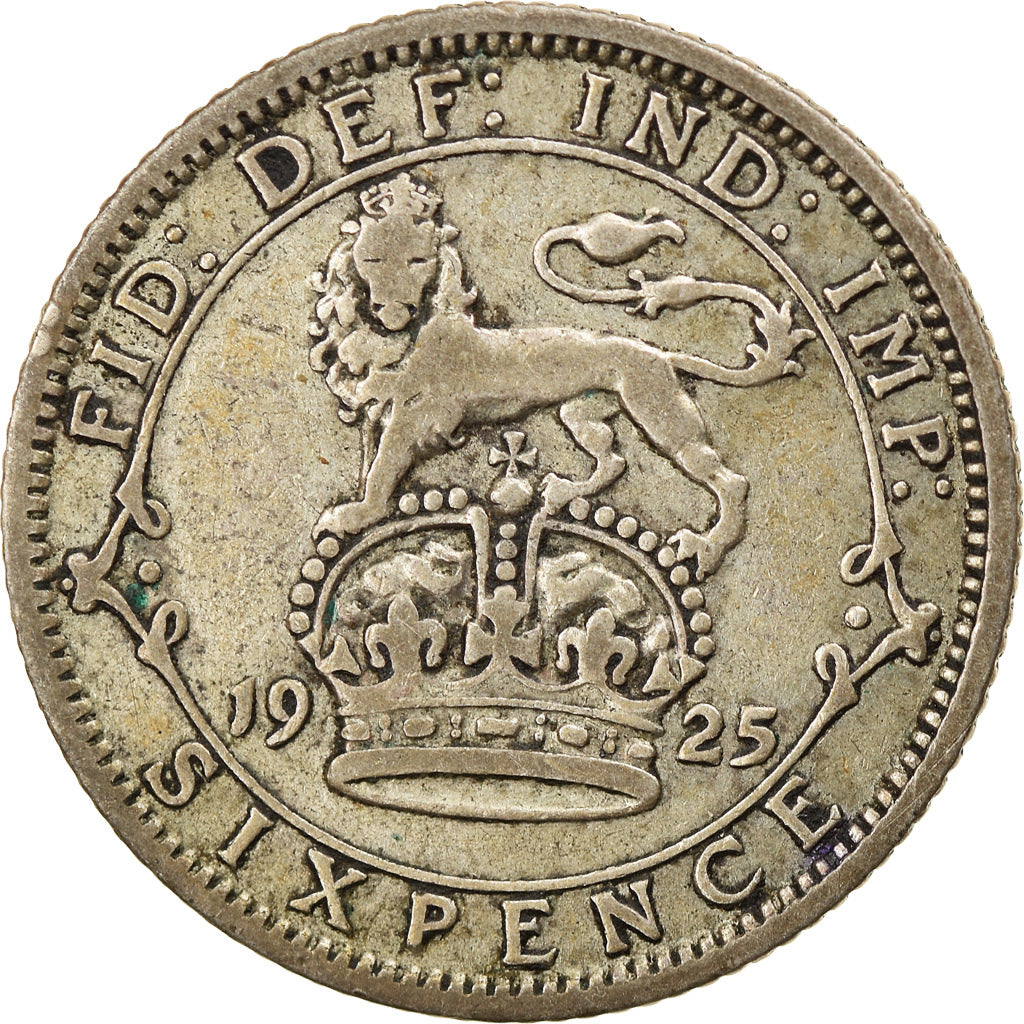 Coin, Great Britain, George V, 6 Pence, 1925, EF(40-45), Silver, KM:815a.2