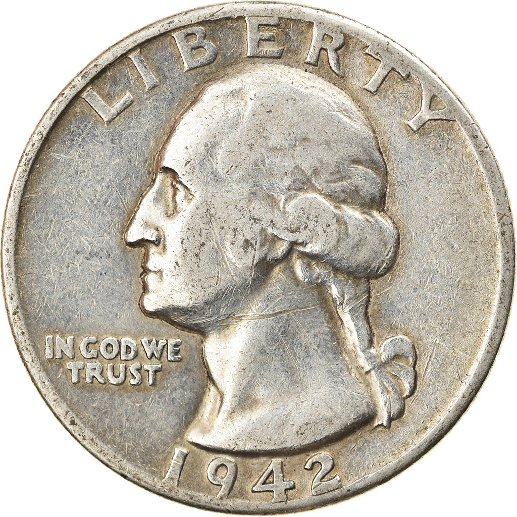 Coin, United States, Washington Quarter, Quarter, 1942, U.S. Mint, Philadelphia