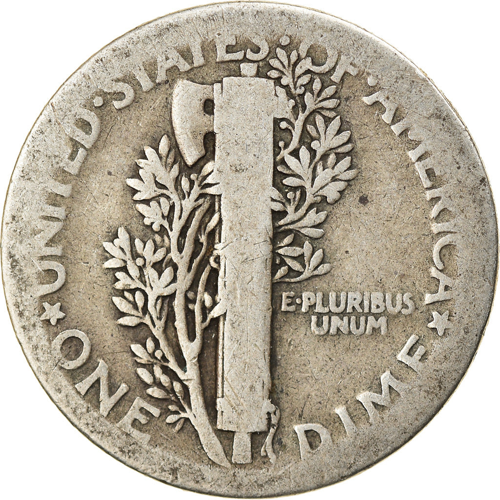 Moeda, Estados Unidos da América, Mercury Dime, Dime, 1917, U.S. Mint