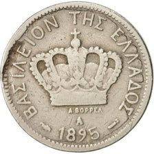 Grecia, George I, 10 Lepta, 1895, Paris, BB, Rame-nichel, KM:59