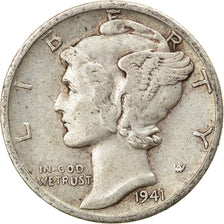 Coin, United States, Mercury Dime, Dime, 1941, U.S. Mint, San Francisco