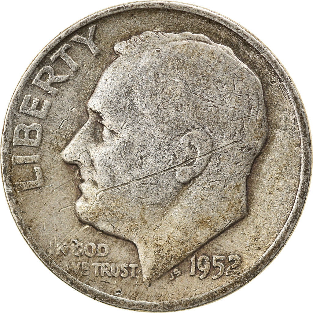 Coin, United States, Roosevelt Dime, Dime, 1952, U.S. Mint, Denver, VF(30-35)