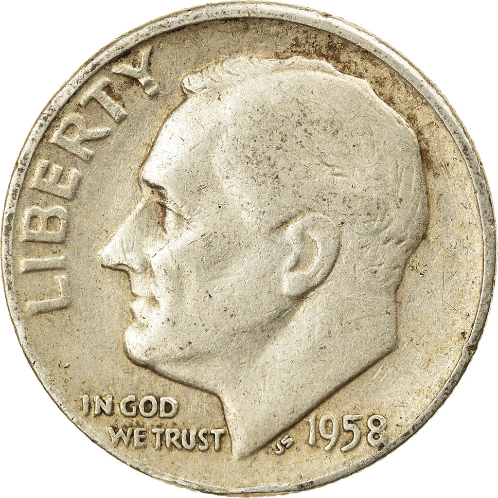 Moneta, Stati Uniti, Roosevelt Dime, Dime, 1958, U.S. Mint, Philadelphia, BB
