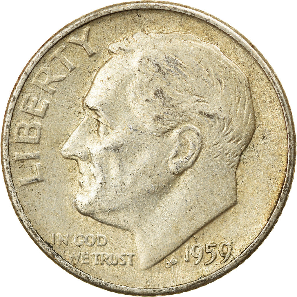 Coin, United States, Roosevelt Dime, Dime, 1959, U.S. Mint, Denver, AU(50-53)