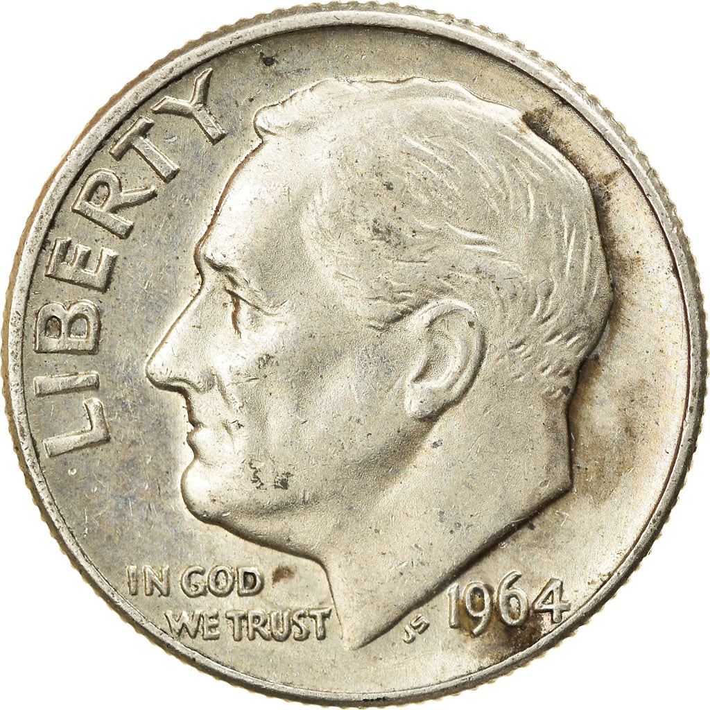 Coin, United States, Roosevelt Dime, Dime, 1964, U.S. Mint, Denver, AU(50-53)
