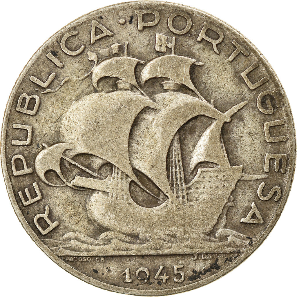 Coin, Portugal, 2-1/2 Escudos, 1945, VF(20-25), Silver, KM:580