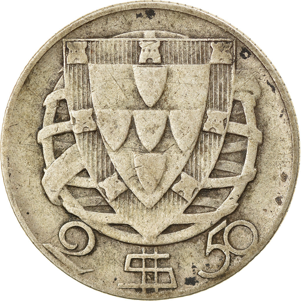 Coin, Portugal, 2-1/2 Escudos, 1945, VF(20-25), Silver, KM:580