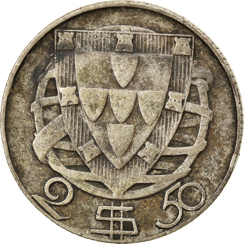 Coin, Portugal, 2-1/2 Escudos, 1951, VF(30-35), Silver, KM:580