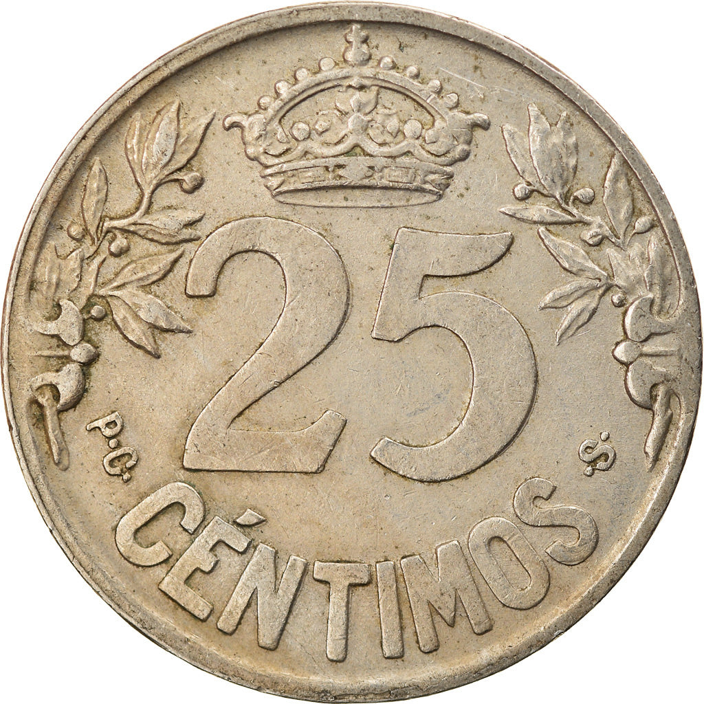 Moneda, España, Alfonso XIII, 25 Centimos, 1925, Madrid, MBC, Cobre - níquel