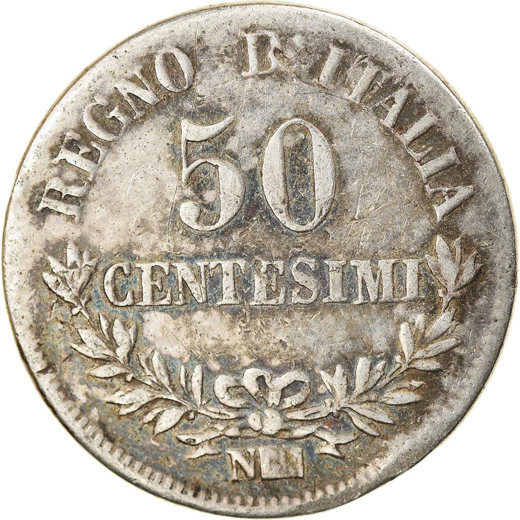 Coin, Italy, Vittorio Emanuele II, 50 Centesimi, 1863, Naples, VF(20-25)