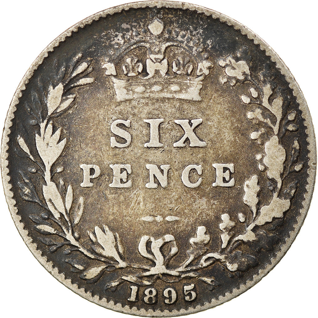 Coin, Great Britain, Victoria, 6 Pence, 1895, VF(20-25), Silver, KM:779