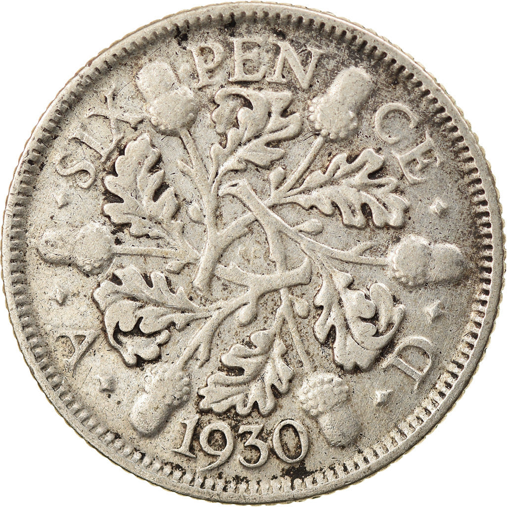 Coin, Great Britain, George V, 6 Pence, 1930, EF(40-45), Silver, KM:832