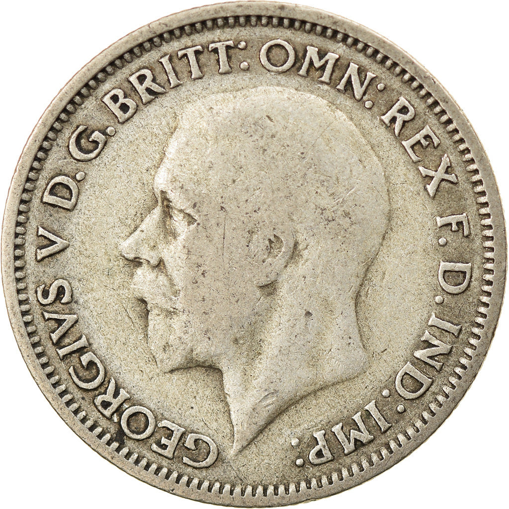 Coin, Great Britain, George V, 6 Pence, 1936, VF(30-35), Silver, KM:832