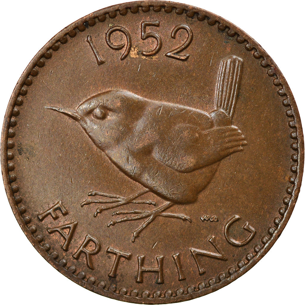 Coin, Great Britain, George VI, Farthing, 1952, AU(55-58), Bronze, KM:867