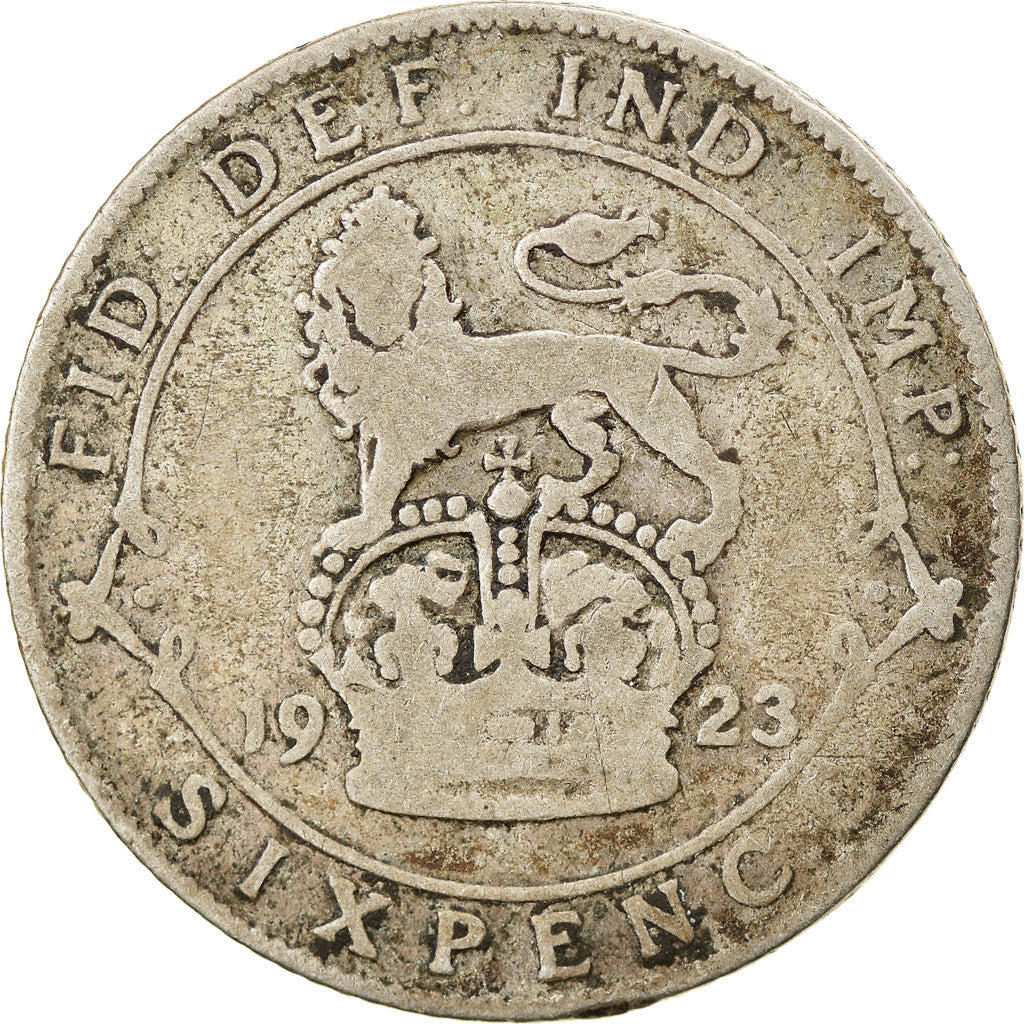 Coin, Great Britain, George V, 6 Pence, 1923, F(12-15), Silver, KM:815a.1