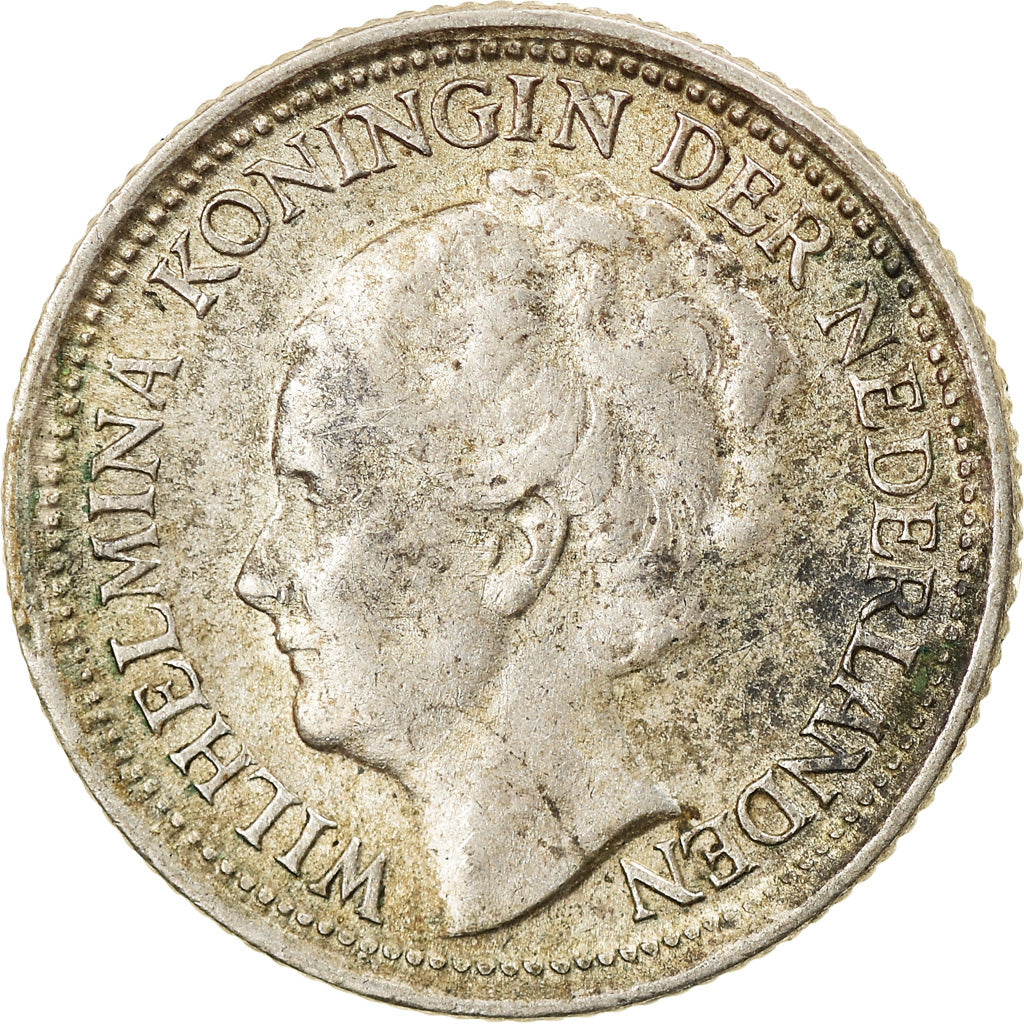 Munten, Nederland, Wilhelmina I, 10 Cents, 1938, ZF+, Zilver, KM:163